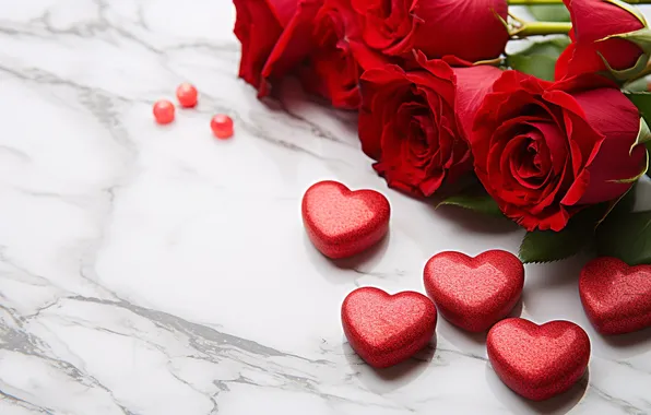 Love, flowers, gift, romance, heart, roses, love, happy