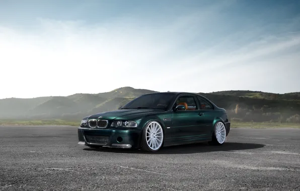 White, E46, Wheels, M3, Dark green