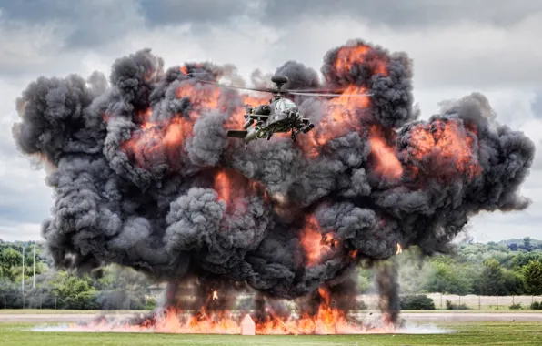 Picture the explosion, helicopter, Apache, shock, AH-64, main, "Apache"