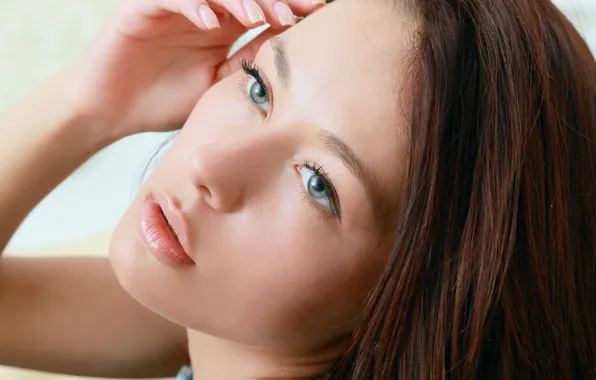 Look, girl, face, lips