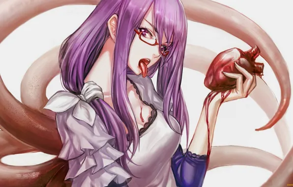 Heart, anime, anime, Tokyo Ghoul, Tokyo Ghoul, Tsukiyama Shuu, Kamishiro Rize