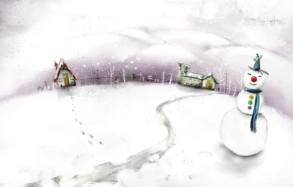 Picture figure, Winter, snowman