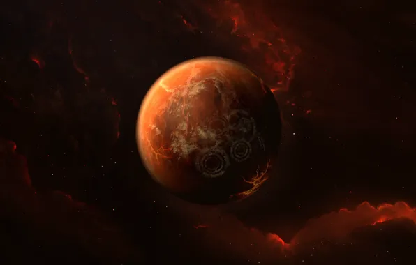 Stars, Planet, Space, Nebula, Stars, Space, Planet, art