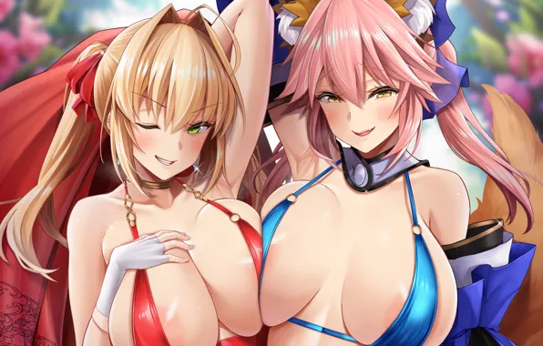 Girl, sexy, boobs, anime, beautiful, pretty, erotic, blonde