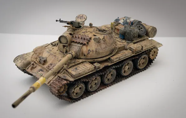 Macro, toy, medium tank, model, Iraqi T-62