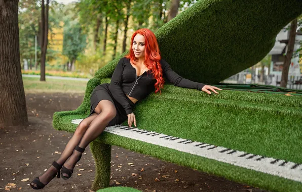 Picture dress, plan, green grass, A Diakov George