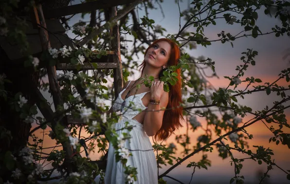 Picture girl, nature, garden