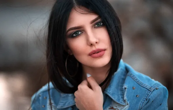 Look, background, model, portrait, makeup, brunette, hairstyle, beauty