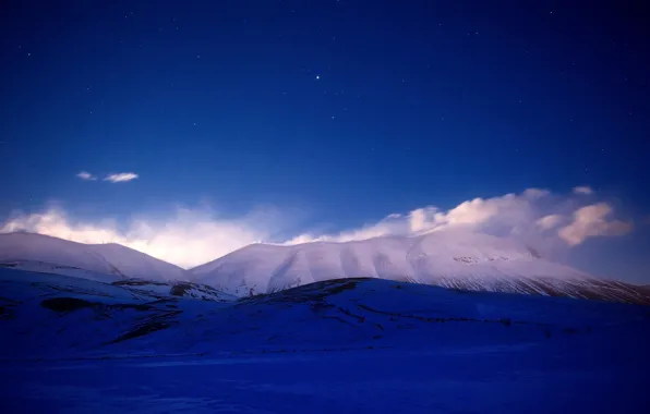 Picture the sky, stars, snow, Mountains, starry sky