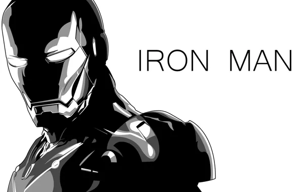 black and white iron man wallpaper