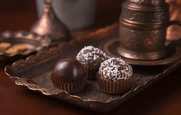 Chocolate, candy, coconut