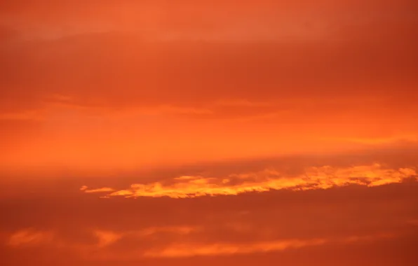 Summer, the sky, the sun, clouds, sunset, orange sky, Golden sky