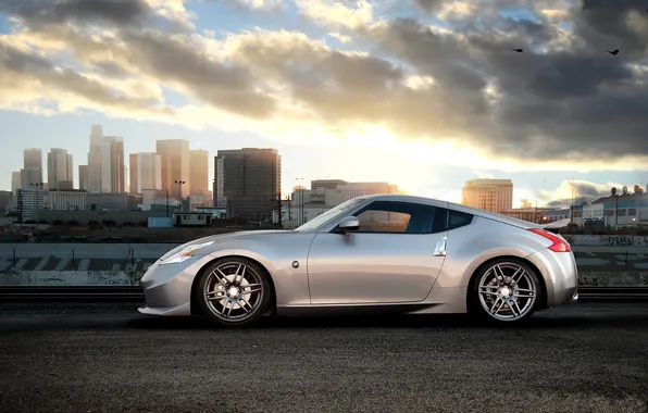 Clouds, Auto, The city, Tuning, Machine, Nissan, 370Z
