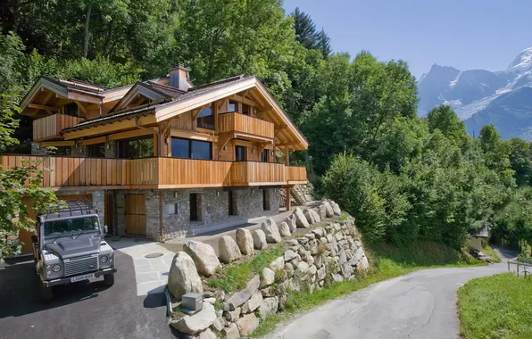 Nature, Mountains, Machine, House, House, Car, Nature, Mountains
