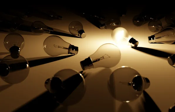 Light, lights, rendering, table, electricity, shadows, twilight, one