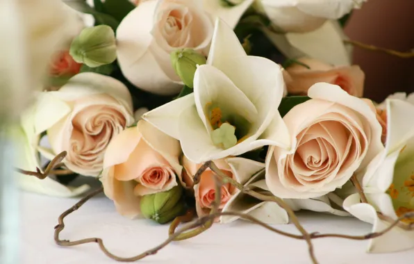 Picture flowers, romance, roses, beautiful, wedding
