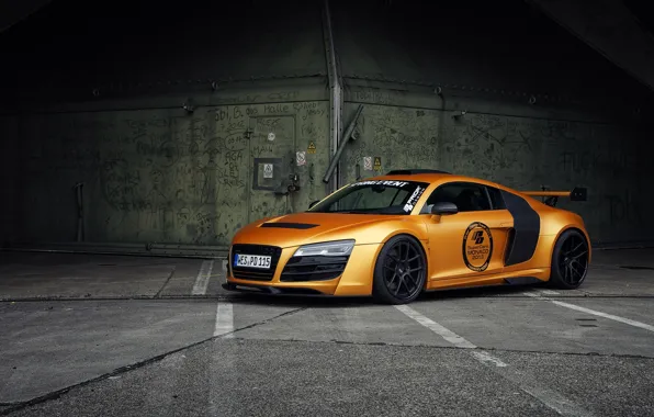 Machine, auto, orange, Audi, street