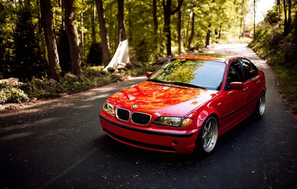 Picture BMW, red, E46