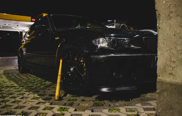 Bmw, black, night, e46, gang