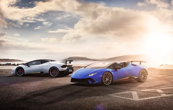 Coast, Lamborghini, pair, Spyder, 2018, Performante, Huracan