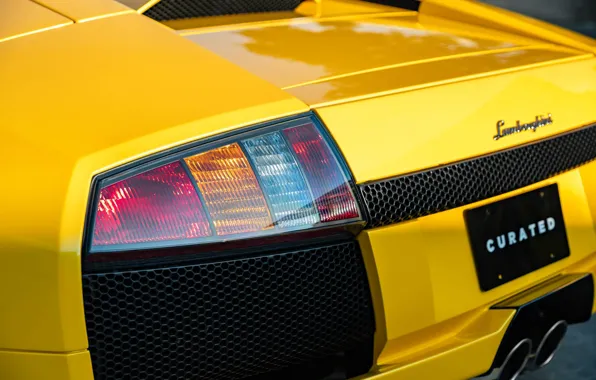 Lamborghini, Lambo, Murcielago, closeup, exhaust pipe, rear lights, Lamborghini Murcielago Roadster