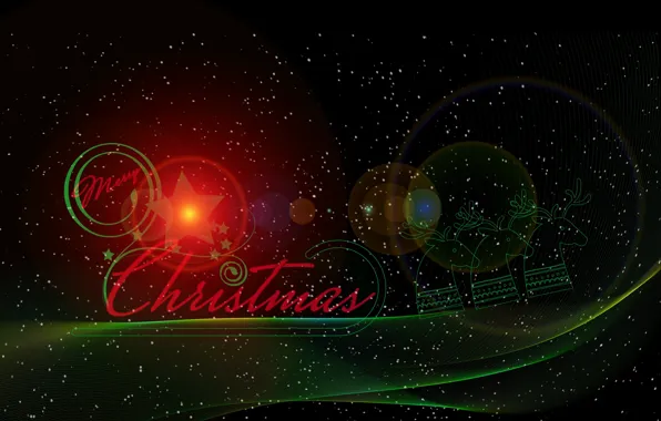 Light, snow, line, strips, circles, night, lights, the dark background