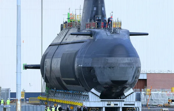 Submarine, UK, launching, The Royal Navy, HMS Audacious