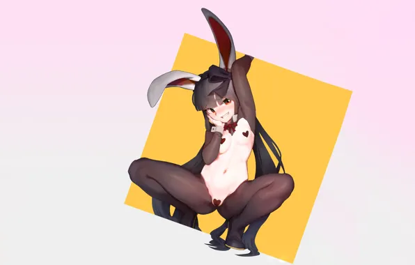 Girl, sexy, long hair, legs, boobs, animal ears, anime, beautiful