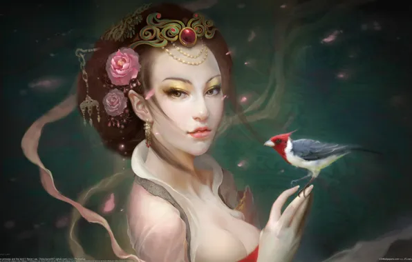 Girl, bird, Byron Lee