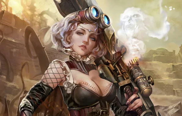 Picture girl, fantasy, art, mechanics