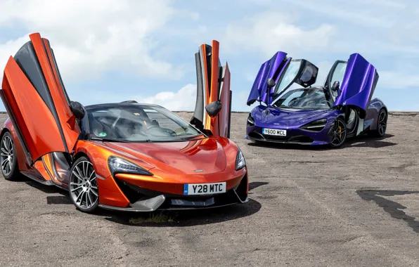 McLaren, pair, supercars, Spider, 570S, 720S
