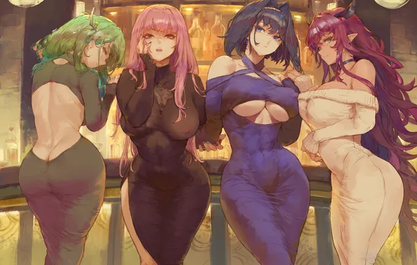 Virtual YouTuber, Hololive, anime art, Mori Calliope, IRyS, Ouro Kronii, Ceres Fauna, Virtual YouTuber Ero