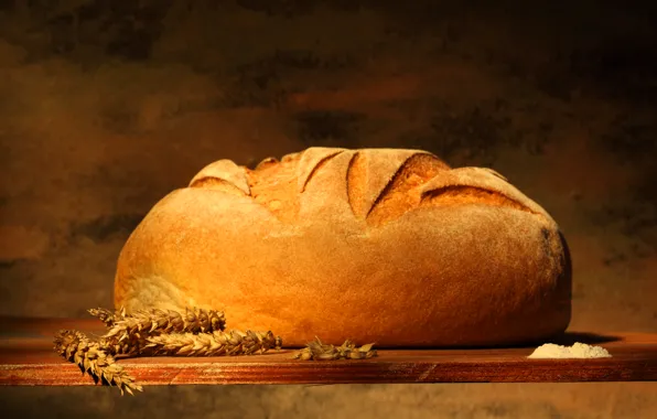 Picture bread, ears, flour