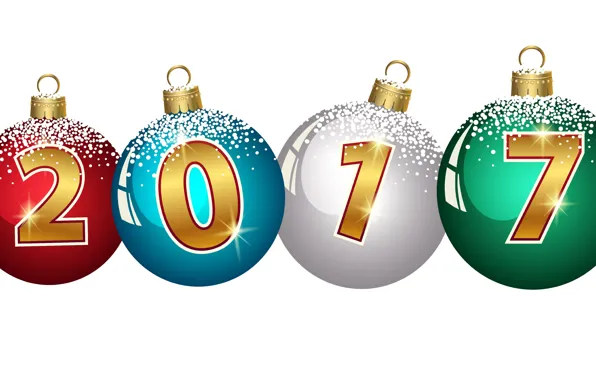 Balls, holiday, balls, figures, 2017