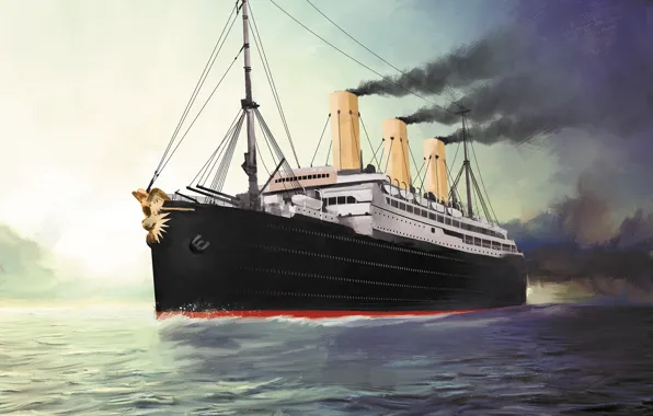 Picture Imperator, wave, ship, Transatlantic Ships
