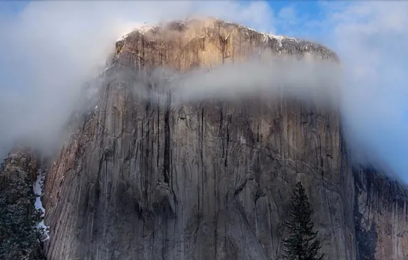 Picture fog, apple, mountain, mac, Yosemite