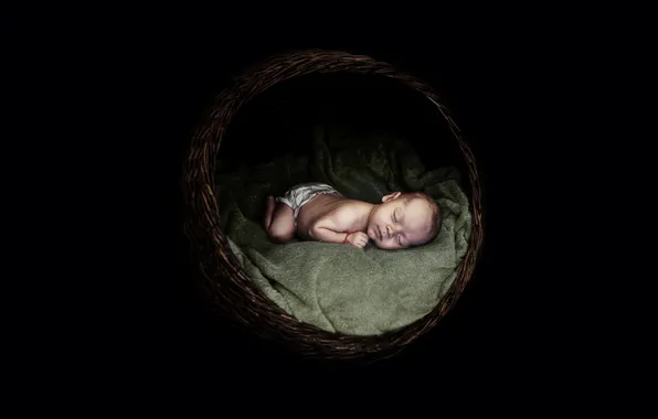 Picture mood, basket, baby