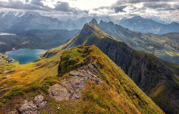 Picture mountains, tops, slope