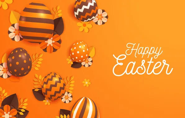 Flowers, holiday, the inscription, pattern, graphics, eggs, spring, Easter