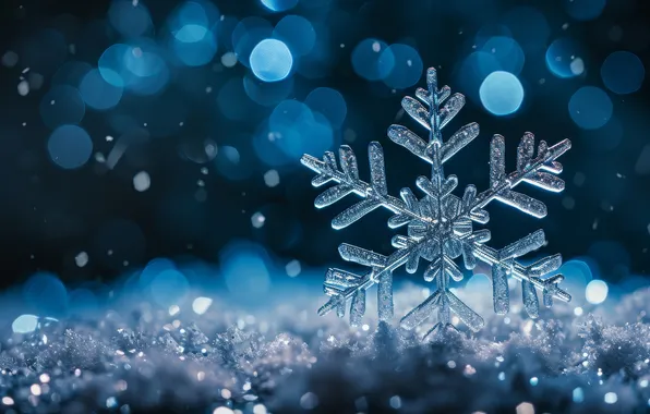 Winter, snow, glare, texture, Christmas, New year, snowfall, blue background