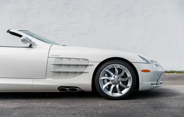 Roadster, White, The hood, Exhaust, 2009, Mercedes-Benz SLR McLaren