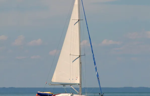 Sea, the sky, yacht, sail