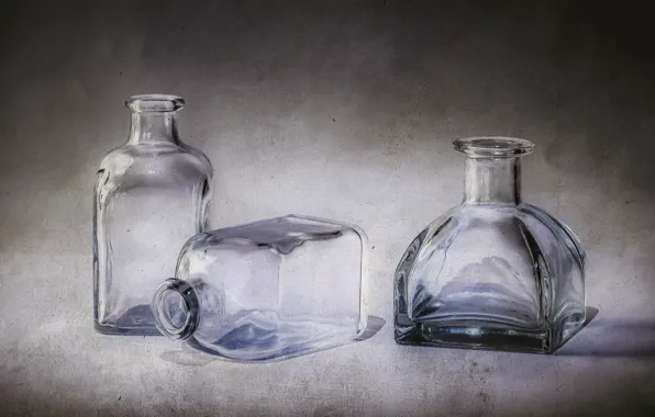 Picture glass, bottle, still life, decanter