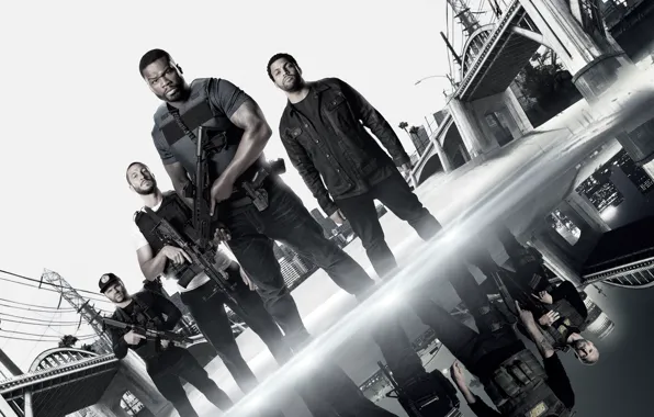 Picture weapons, action, poster, the vest, 50 Cent, The hunt for the thieves, Den of Thieves, …