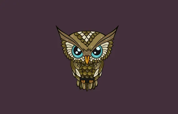 The dark background, owl, bird, minimalism, owl
