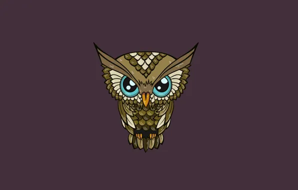 Picture the dark background, owl, bird, minimalism, owl