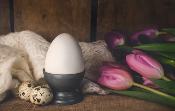 Flowers, table, holiday, white, Board, egg, eggs, bouquet