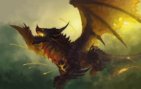 Dragon, The game, Wings, World of Warcraft, WOW, Fantasy, Art, Art