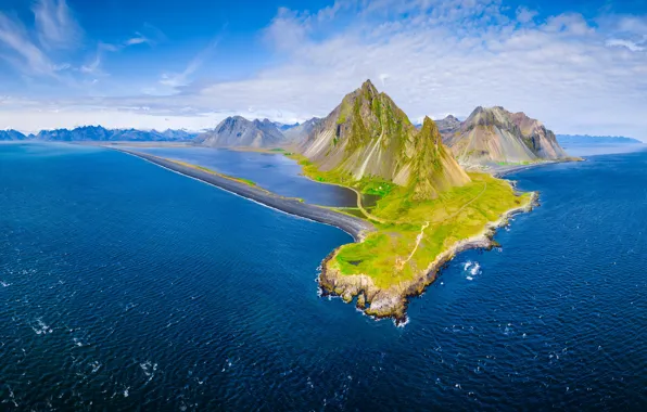 Picture Nature, Clouds, Sea, Mountains, Horizon, Cape, Beauty, Iceland