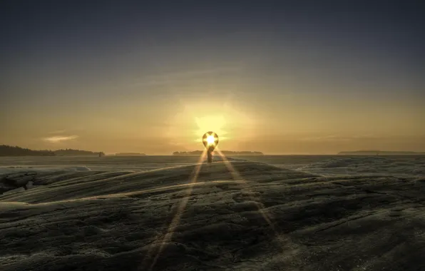 The sun, sunrise, Bay, Finland, Through The Ring